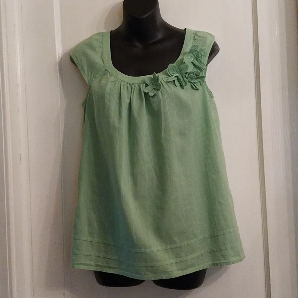 ANN TAYLOR LOFT WOMEN Sleeveless Mint Green  Blouse     Size XS